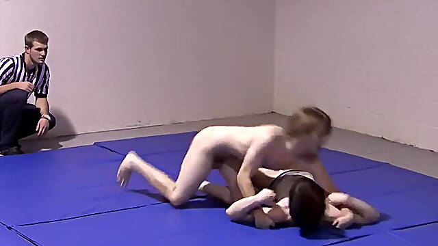 DaddysBondageBoys: Twinks Adam Clark And Lester Braxston Naked Wrestle For Master Tye