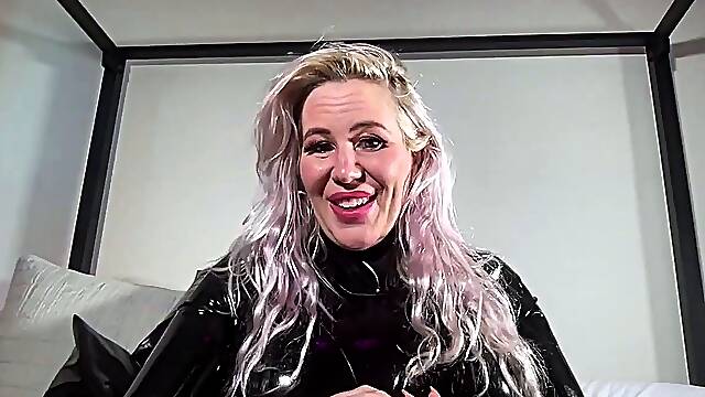 Slutty latex babes licking and masturbating