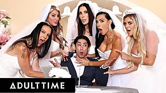 ADULT TIME - Big Titty MILF Brides Discipline Big Dick Wedding Planner With INSANE REVERSE GANGBANG!
