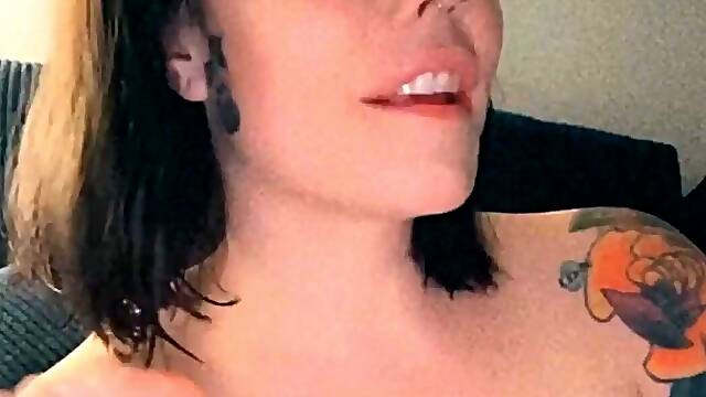 Brunette with big boobs teasing on webcam