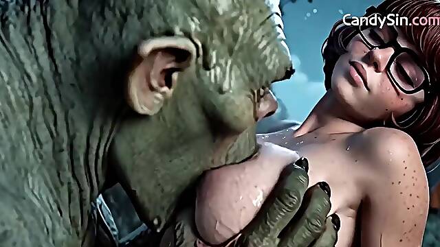 3D Daphne & Velma Take Monster Cock Deep In The Forest