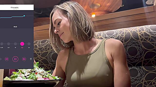 Hot and horny housewife made to cum hard and often in public