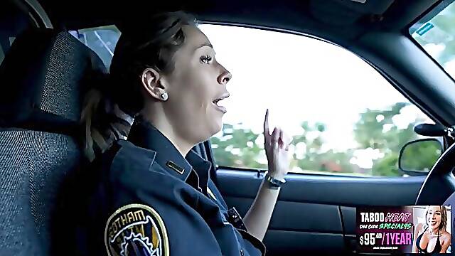 Busty police woman Nikki Brooks gets pounded POV by her stepson
