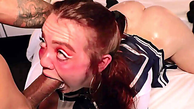 Compilation of white girls giving deepthroats and face-fucking BBC