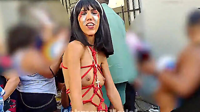 Hairy Babe Dancing Nip Slip Upskirt Public