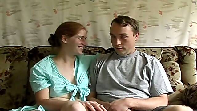 Couple is sweating in their hot passion on the couch