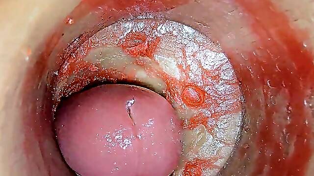 Camera Inside Unfathomable Snatch Captures Large dose Cumshot of Goo ASMR