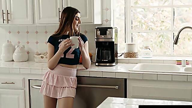 ADULT TIME - Sex Junkie Chick Julia James SQUIRTS On Stepdad By Accident During Sneaky Masturbation