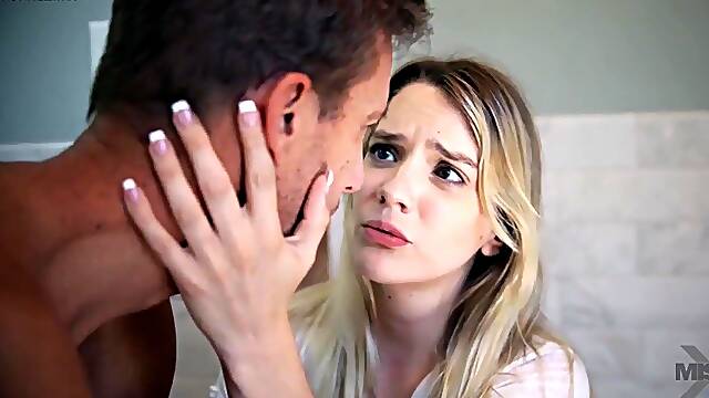 Tiny titted golden-haired playgirl, Kenna James is having casual sex with a gracious chap from the neighborhood