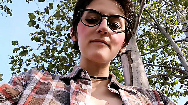 Flashing tits on a field