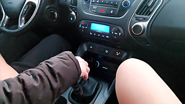 Hot MILF in Stockings Seduces a Taxi Driver in the Car in Public