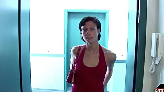 Fit Brunette Comes to See the Apartment and Likes the Balcony the Most