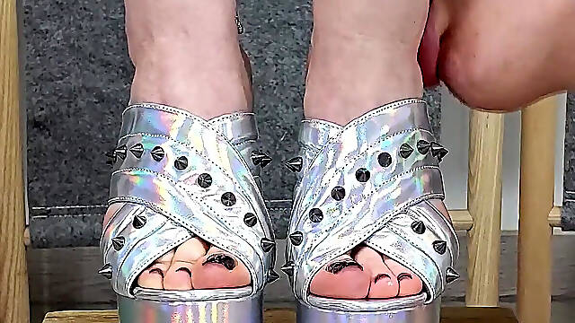 100 Mules Shoejob, Shoeplay, Cum on Mules, and Mule Fetish Compilation 02 - Dame Olga