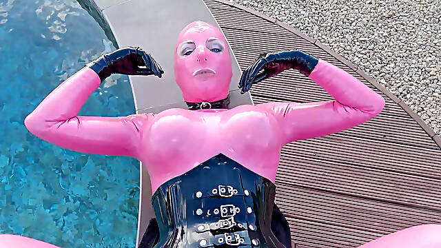 Cristal Kinky Pink Rubber Doll Getting Fucked Outdoors POV