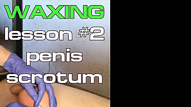 #205(2) Male Waxing. Smooth Penis and Scrotum